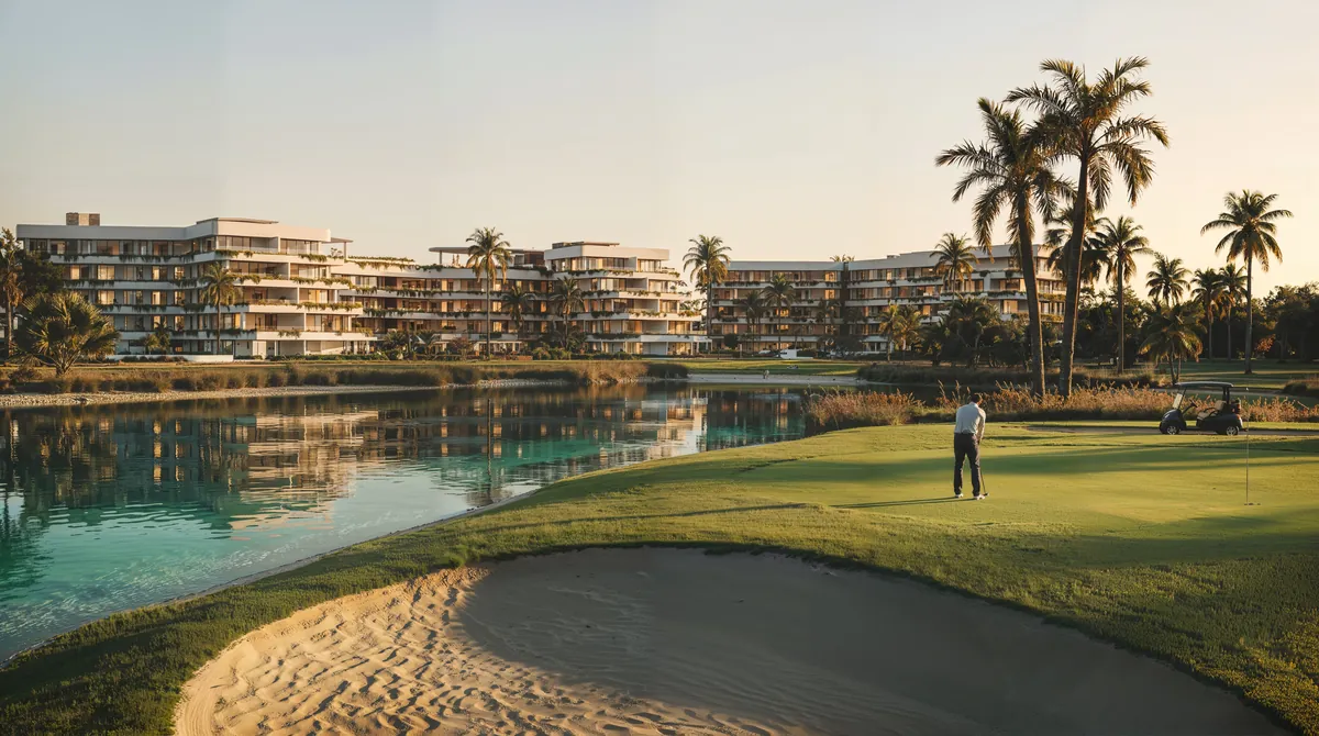 Campo de golf y lago de Coral Golf Resort